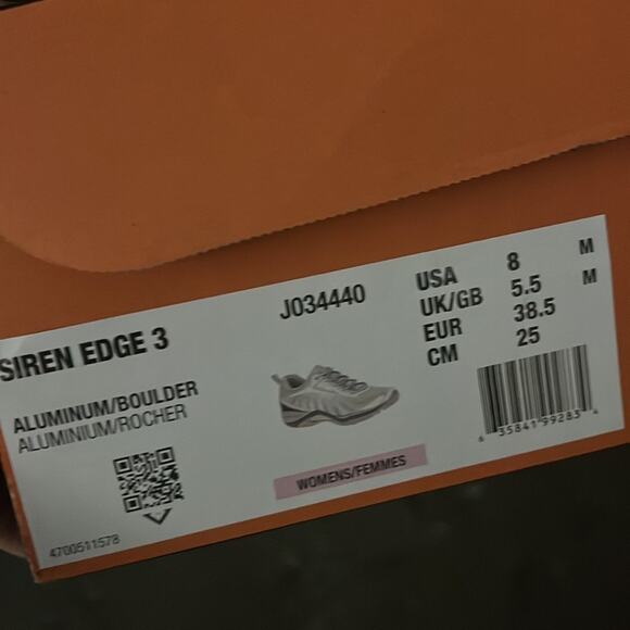 Merrell 8 Siren Edge Womens Aluminum Boulder Gray Vibram Bottoms Hiking Sneakers - Picture 15 of 15